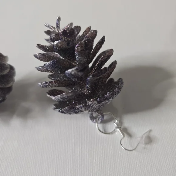 HANDCRAFTED Pinecorn Pierced Earrings HANDPAINTED Holiday Jewelry Accessories - Picture 9 of 15